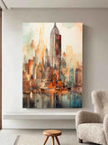 Skyline Dreams – Watercolor Empire Cityscape Wall Art