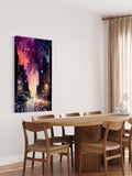 Twilight Walk – Abstract Night City Street Canvas Art