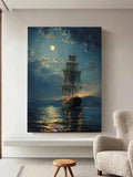 Moonlit Voyage – Tall Ship Sailing Under a Starry Sky