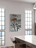 Silent Silhouette – Tree Against a Burning Sunset Canvas Art
