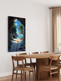 Tropical Beach Cave Wall Art – Ocean View, Palm Trees & Sandy Escape Print
