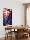 Fantasy Mountain Path Wall Art – Surreal Sunset Landscape Canvas Print