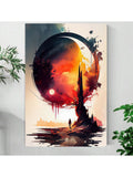 Celestial Journey – Abstract Watercolor Landscape Wall Art on Canvas