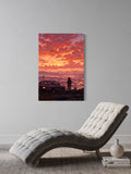 Twilight Reverie – Sunset Cityscape & Vintage Car Art Print