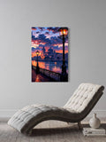 Romantic European Riverside – Sunset Cityscape Wall Art