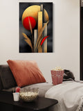 Golden Geometry & Nature – Abstract Modern Wall Art on Canvas