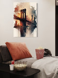 Urban Ember – Bridge to the Cityscape Canvas Art