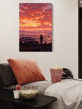 Twilight Reverie – Sunset Cityscape & Vintage Car Art Print