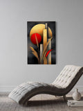 Golden Geometry & Nature – Abstract Modern Wall Art on Canvas