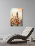 Skyline Dreams – Watercolor Empire Cityscape Wall Art