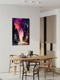 Twilight Walk – Abstract Night City Street Canvas Art