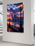Romantic European Riverside – Sunset Cityscape Wall Art