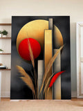 Golden Geometry & Nature – Abstract Modern Wall Art on Canvas