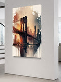 Urban Ember – Bridge to the Cityscape Canvas Art