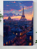 Paris Skyline at Dusk – Eiffel Tower Wall Art