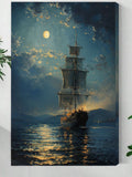 Moonlit Voyage – Tall Ship Sailing Under a Starry Sky