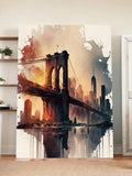 Urban Ember – Bridge to the Cityscape Canvas Art