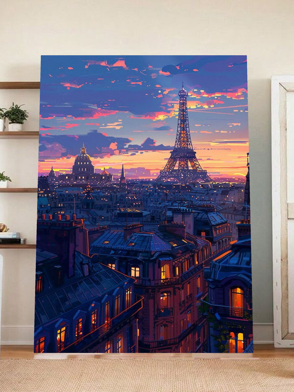 Paris Skyline at Dusk β Eiffel Tower Wall Art