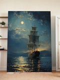 Moonlit Voyage – Tall Ship Sailing Under a Starry Sky