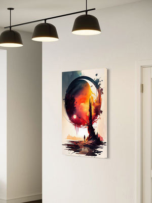Celestial Journey – Abstract Watercolor Landscape Wall Art on Canvas