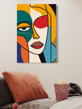 Colorful Abstract Face Line Art – Modern Pop Canvas Wall Decor